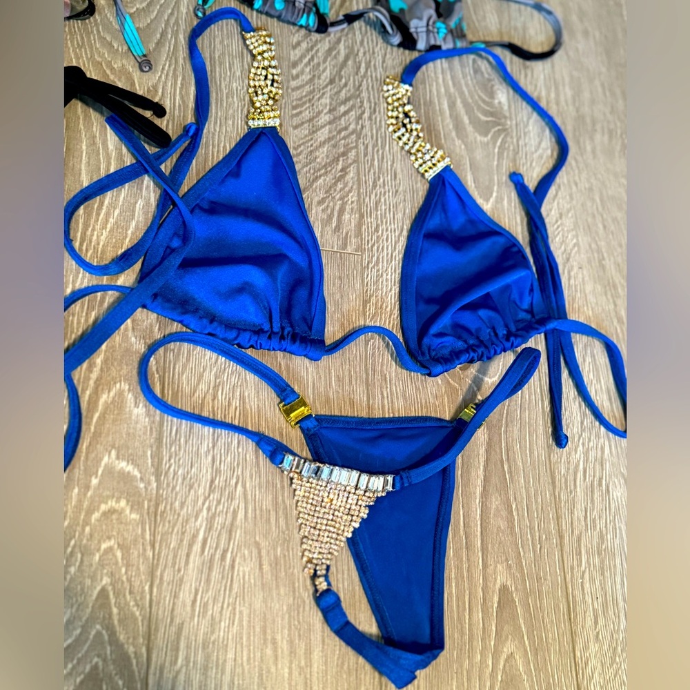 🫐Small blue bikini thong 👙 stripper kit sexy 2 peice
